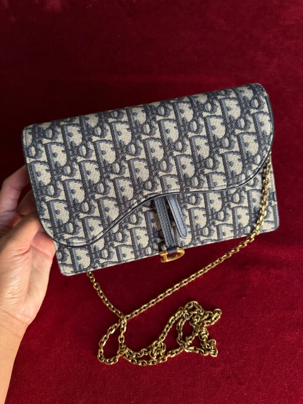 Medium Saddle Pouch with Chain
Blue Dior Oblique Jacquard - Picture 2 of 14